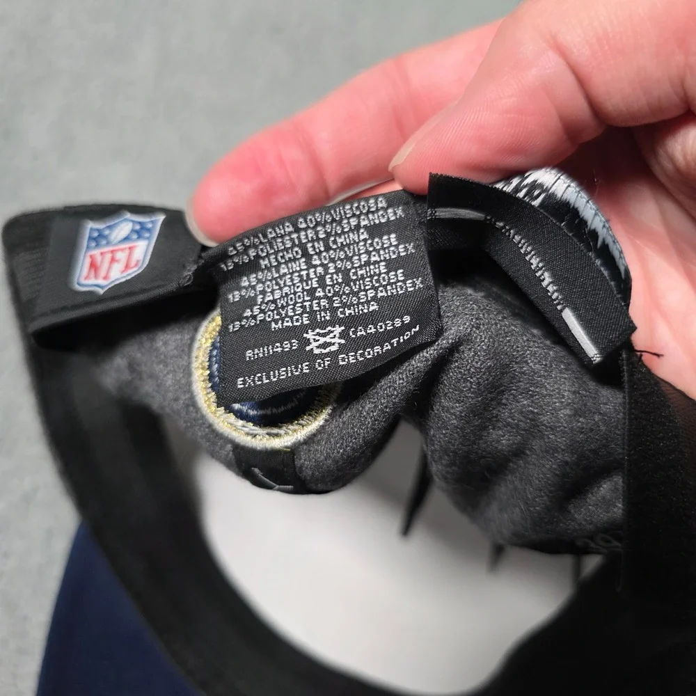 New Era Mens M/L 39THIRTY Los Angeles Rams Hat Grey Navy Wool Blend NFL Cap